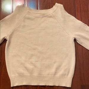 Cream/white cold shoulder sweater